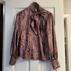 Ryegrass Rose Gold Bow Blouse